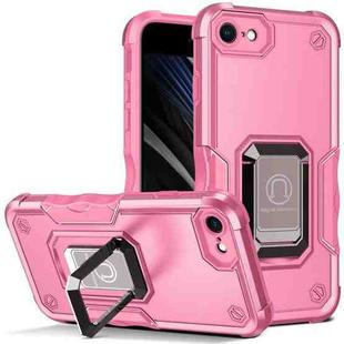 For iPhone SE 2022 / SE 2020 / 8 / 7 Ring Holder Non-slip Armor Phone Case(Pink)