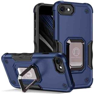 For iPhone SE 2022 / SE 2020 / 8 / 7 Ring Holder Non-slip Armor Phone Case(Blue)