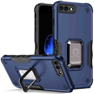 Ring Holder Non-slip Armor Phone Case For iPhone 8 Plus / 7 Plus(Blue)