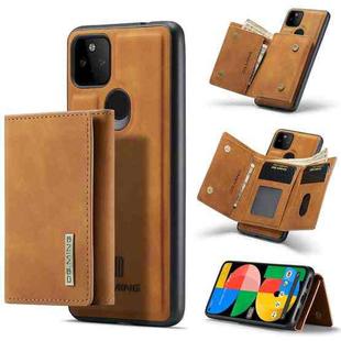 For Google Pixel 5a 5G DG.MING M1 Series 3-Fold Multi Card Wallet + Magnetic Back Cover Case(Brown)