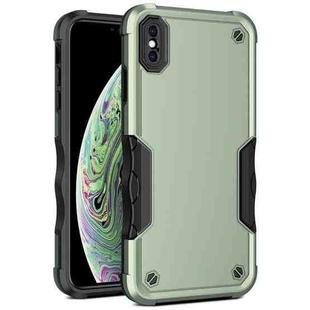 For iPhone XS Max Non-slip Armor Phone Case(Green)