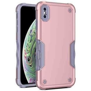 For iPhone XS Max Non-slip Armor Phone Case(Rose Gold)