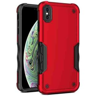 For iPhone X / XS Non-slip Armor Phone Case(Red)