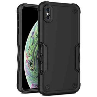 For iPhone X / XS Non-slip Armor Phone Case(Black)