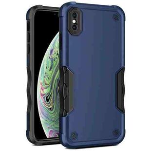 For iPhone X / XS Non-slip Armor Phone Case(Blue)