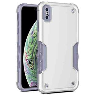 For iPhone X / XS Non-slip Armor Phone Case(White)