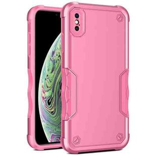 For iPhone X / XS Non-slip Armor Phone Case(Pink)