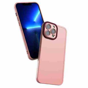 Color-contrast PC + TPU Case For iPhone 12(Pink+Rose Red)