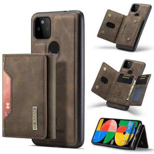 For Google Pixel 5a 5G DG.MING M2 Series 3-Fold Multi Card Bag + Magnetic Back Cover Case(Coffee)