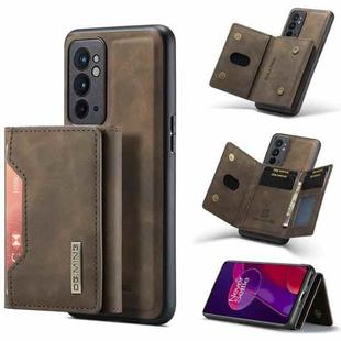 For OnePlus 9RT 5G DG.MING M2 Series 3-Fold Multi Card Bag Back Cover Leather Phone Case(Coffee)