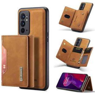 For OnePlus 9RT 5G DG.MING M2 Series 3-Fold Multi Card Bag Back Cover Leather Phone Case(Brown)