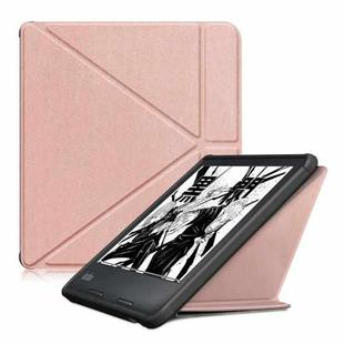 For KOBO Libra2 2021 Multi-folding Leather Tablet Case(Rose Gold)
