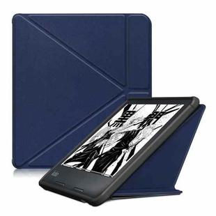 For KOBO Libra2 2021 Multi-folding Leather Tablet Case(Dark Blue)