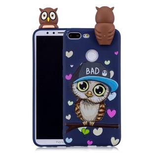 For Huawei Honor 9 Lite Shockproof Cartoon TPU Protective Case(Blue Owl)