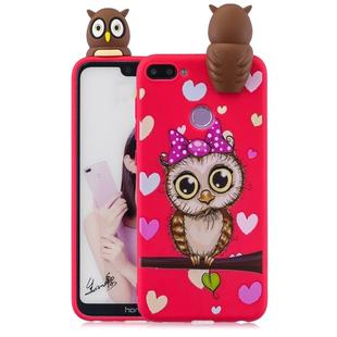 For Huawei Honor 9i Shockproof Cartoon TPU Protective Case(Red Owl)