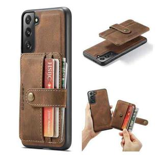 For Samsung Galaxy S22+ 5G JEEHOOD RFID Blocking Anti-Theft Magnetic PU + TPU Phone Case(Brown)