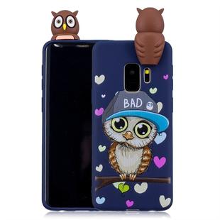 For Galaxy S9 Shockproof Cartoon TPU Protective Case(Blue Owl)