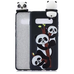 For Galaxy S10 Shockproof Cartoon TPU Protective Case(Three Pandas)