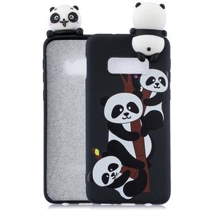 For Galaxy S10e Shockproof Cartoon TPU Protective Case(Three Pandas)