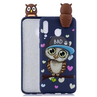 For Galaxy A40 Shockproof Cartoon TPU Protective Case(Blue Owl)
