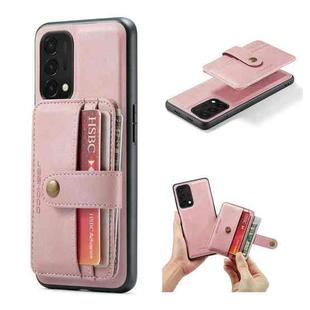 For OnePlus Nord N200 5G JEEHOOD RFID Blocking Anti-Theft Magnetic PU + TPU Phone Case(Pink)