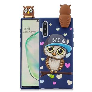 For Galaxy Note 10 Shockproof Cartoon TPU Protective Case(Blue Owl)