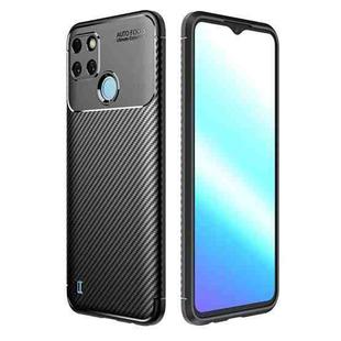 For OPPO Realme C21Y Carbon Fiber Texture TPU Phone Case(Black)
