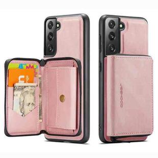 For Samsung Galaxy S22+ 5G JEEHOOD Magnetic Zipper Horizontal Flip Phone Leather Case(Pink)