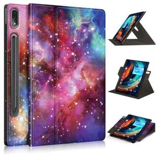 For Lenovo Tab P12 Pro 360 Degrees Rotation Leather Tablet Case(Milky Way)