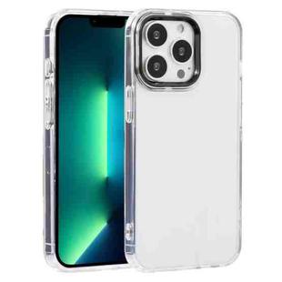 For iPhone 13 Pro Max Macaron Lens Frame Transparent TPU Phone Case (Black)