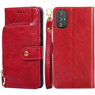 For Motorola Moto G Power 2022 Zipper Bag Leather Phone Case(Red)