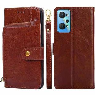 For OPPO Realme GT Neo2 5G Zipper Bag Leather Phone Case(Brown)