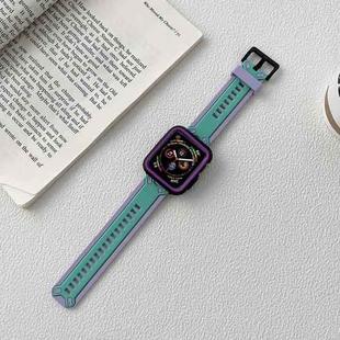 TPU Watch Band For Apple Watch Series 8&7 41mm / SE 2&6&SE&5&4 40mm / 3&2&1 38mm(Purple Mint Green)