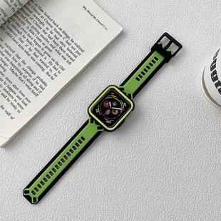 TPU Watch Band For Apple Watch Series 8&7 41mm / SE 2&6&SE&5&4 40mm / 3&2&1 38mm(Black Green)