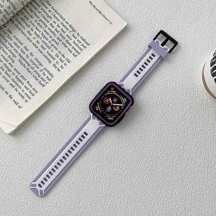 TPU Watch Band For Apple Watch Series 8&7 41mm / SE 2&6&SE&5&4 40mm / 3&2&1 38mm(Purple White)