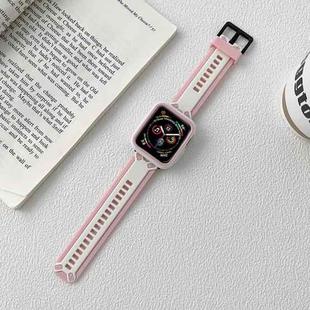 TPU Watch Band For Apple Watch Ultra 49mm / Series 8&7 45mm / SE 2&6&SE&5&4 44mm / 3&2&1 42mm(Pink White)