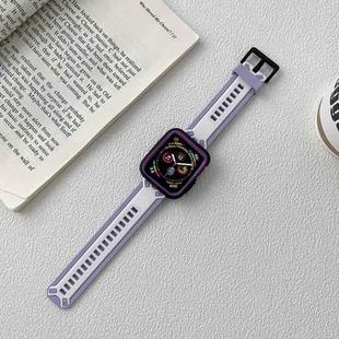 TPU Watch Band For Apple Watch Ultra 49mm / Series 8&7 45mm / SE 2&6&SE&5&4 44mm / 3&2&1 42mm(Purple White)