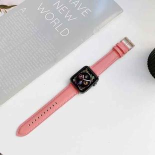 Genuine Leather Watch Band For Apple Watch Series 8&7 41mm / SE 2&6&SE&5&4 40mm / 3&2&1 38mm(Pink)