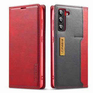 For Samsung Galaxy S22 5G LC.IMEEKE LC-001 Series PU + TPU Color Matching Frosted Leather Phone Case(Red)