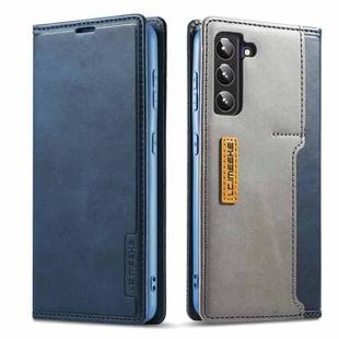 For Samsung Galaxy S22+ 5G LC.IMEEKE LC-001 Series PU + TPU Color Matching Frosted Leather Phone Case(Blue)