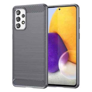 For Samsung Galaxy A73 5G Brushed Texture Carbon Fiber TPU Phone Case (Grey)