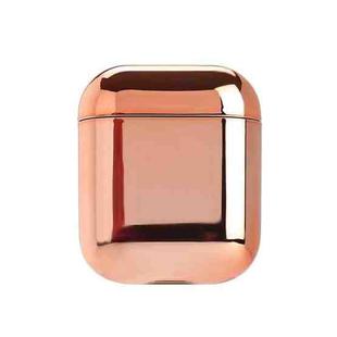 For AirPods 1/2 Electroplated PC Earphones Shockproof Protective Case(Rose Gold)