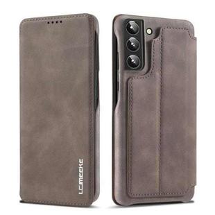 For Samsung Galaxy S22 5G LC.IMEEKE Hon Ancient Series Horizontal Flip Leather Phone Case(Coffee)