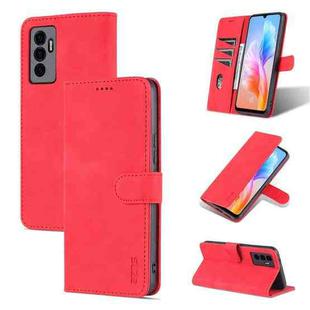 For vivo S10e / V23e AZNS Skin Feel Calf Texture Horizontal Flip Leather Phone Case(Red)