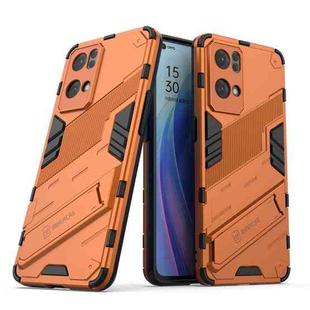 For OPPO Reno7 Pro 5G Punk Armor 2 in 1 PC + TPU Shockproof Phone Case with Invisible Holder(Orange)
