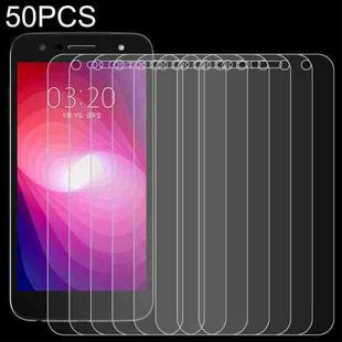 50 PCS 0.26mm 9H 2.5D Tempered Glass Film For LG X500