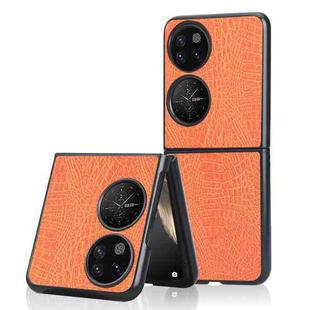 For Huawei P50 Pocket Crocodile Texture Folding Phone Case(Orange)