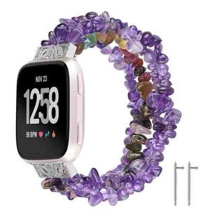For Fitbit Versa Rough Stone Bracelet Watch Band(Amethyst)