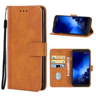 Leather Phone Case For  Alcatel 1x Fingerprint Version(Brown)