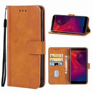 Leather Phone Case For Lenovo K5 Play(Brown)